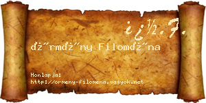 Örmény Filoména névjegykártya